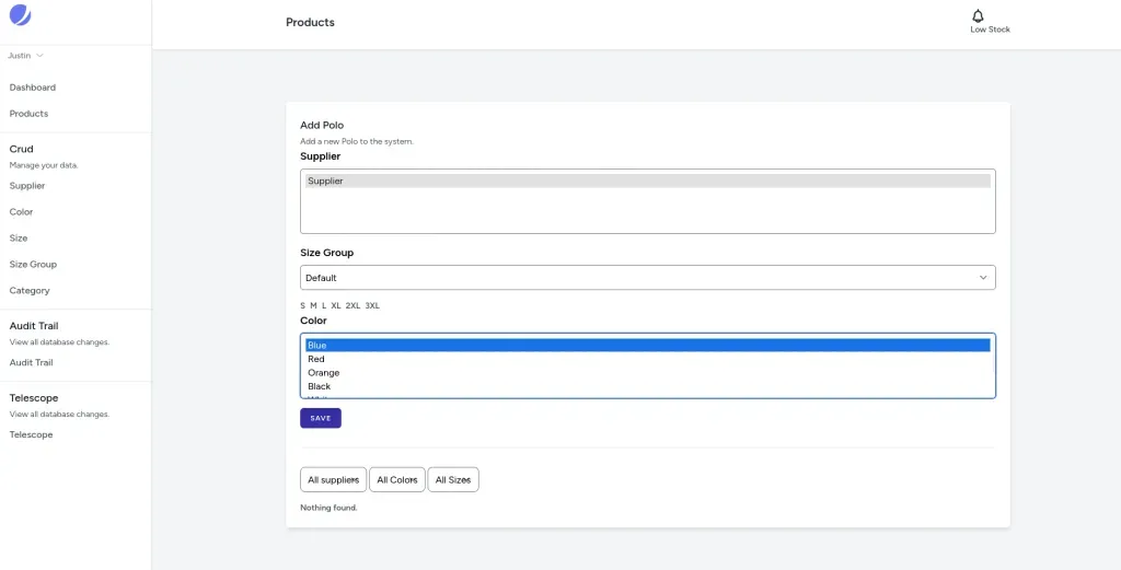 SCM adding products